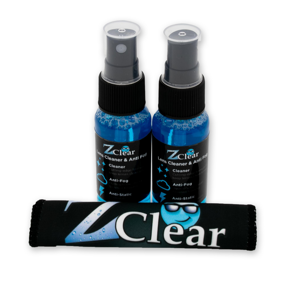 Z Clear 1oz spray delivers long-lasting fog protection on coated lenses