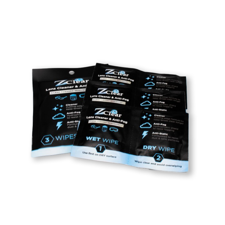 Z Clear disposable lens cleaning wipes 15ct pack — pre-moistened, alcohol-free