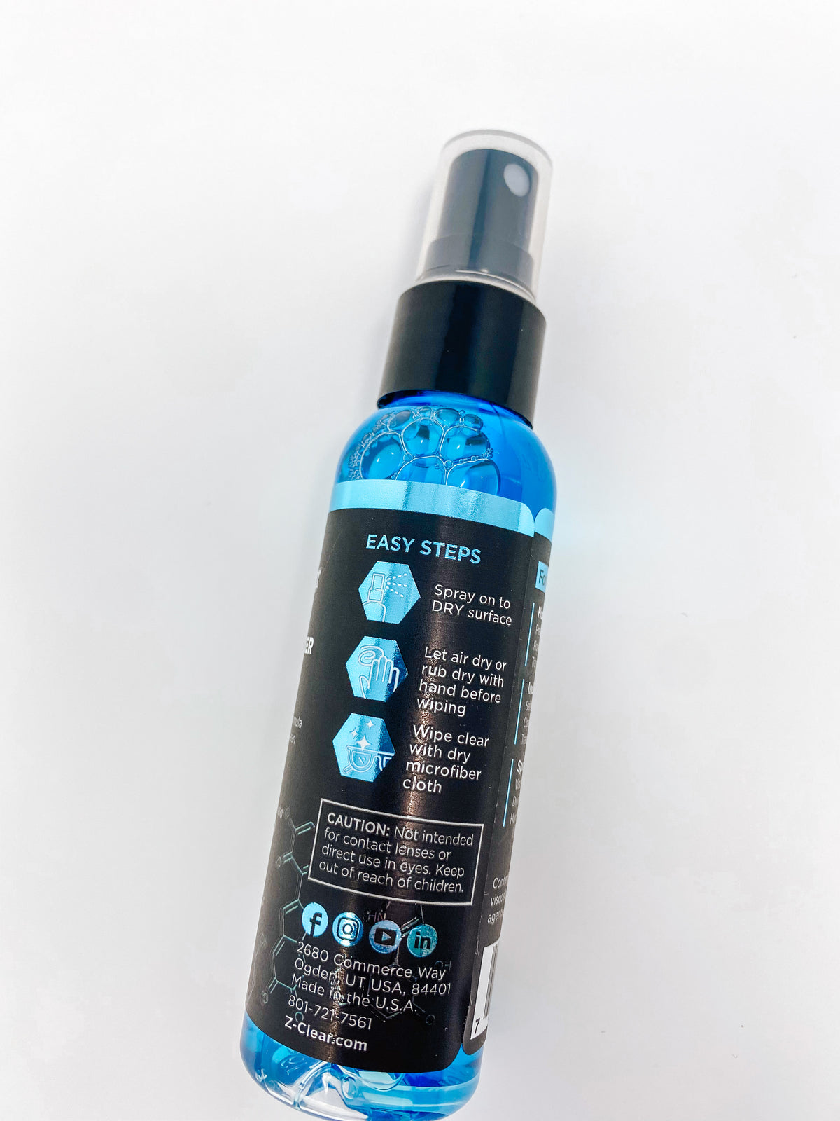 Z Clear 2oz anti-fog spray and microfiber towel for all lens types