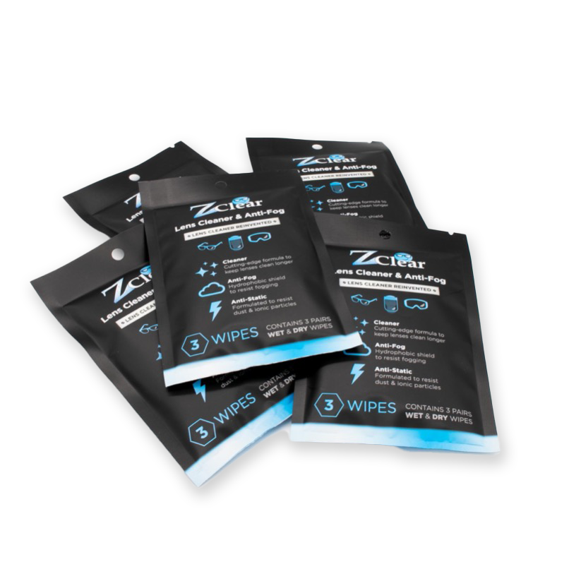 Z Clear disposable lens cleaning wipes 15ct pack — pre-moistened, alcohol-free