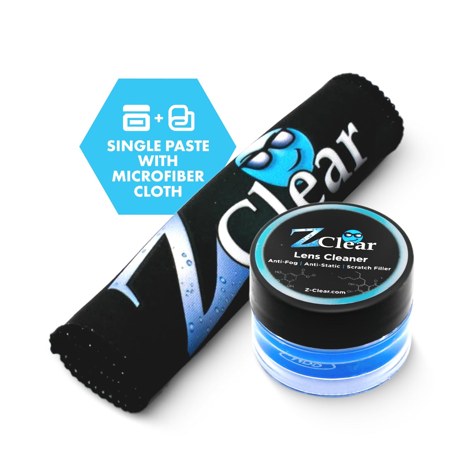 Z Clear Everyday Kit - anti-fog paste, 15-count lens wipes and microfiber cloth