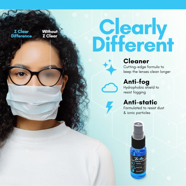 Z Clear 1oz Lens Cleaner Anti-Fog Spray — Hydrophobic Shield, USA Made